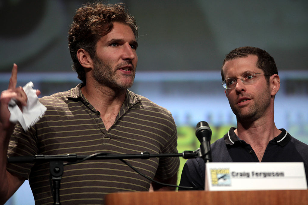 David Benioff and D. B. Weiss speaking at the 2014 San Diego Comic Con