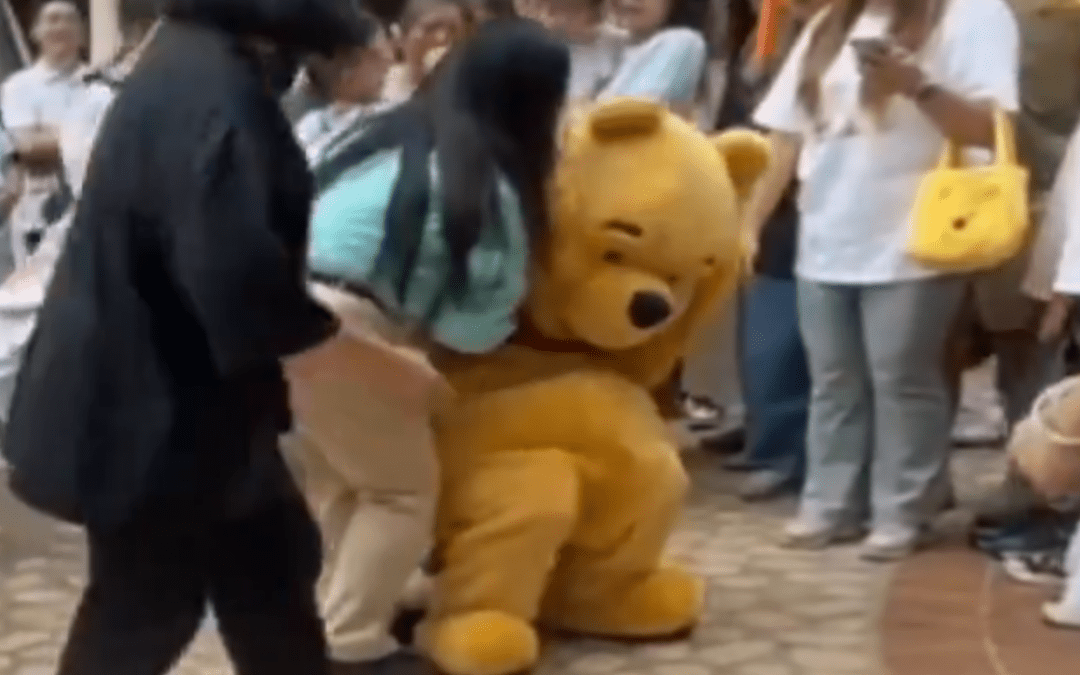 Shanghai Disneyland Guest Attacks Winnie The Pooh – Piglet Attempts To Confront Attacker