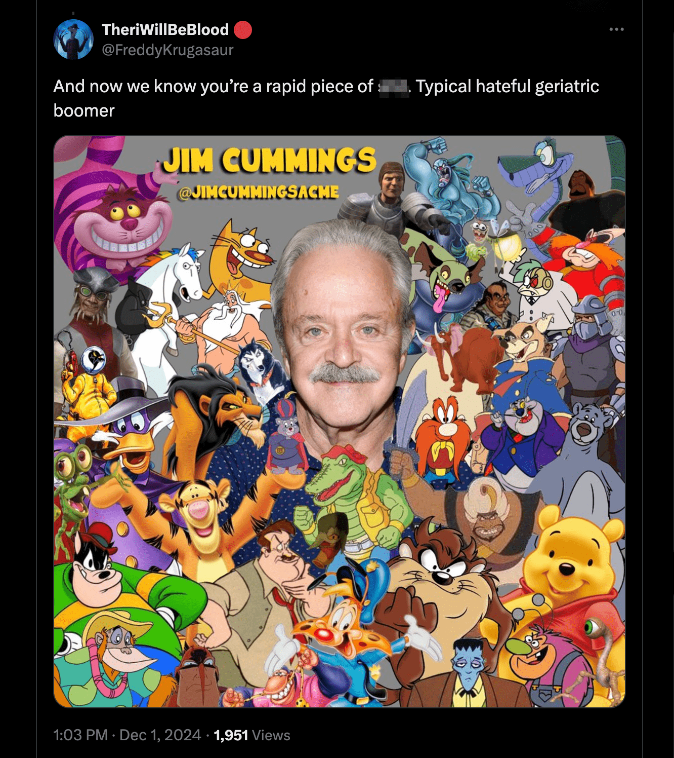 Tweet at Jim Cummings about Trump Support