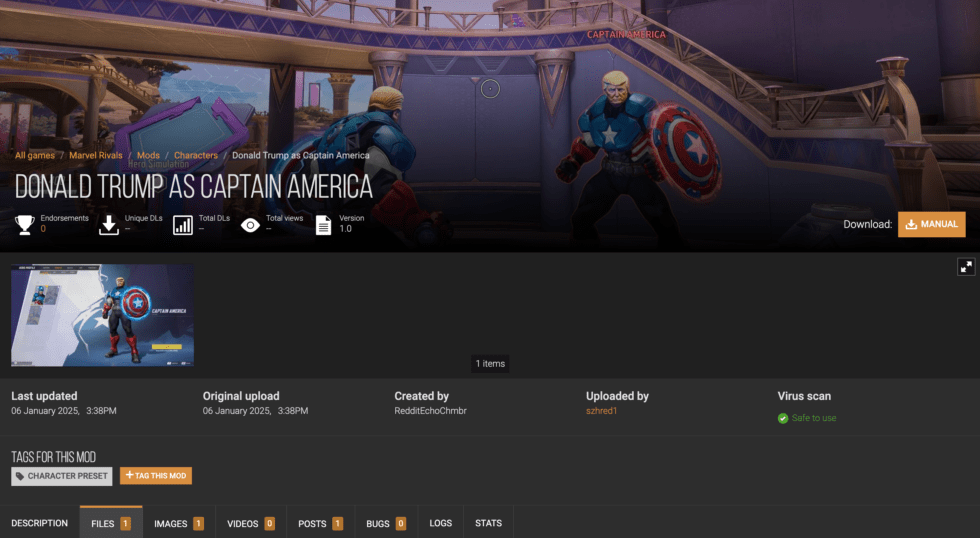 Donald Trump Captain America Mod Resurfaces on Nexus Mods for Marvel ...