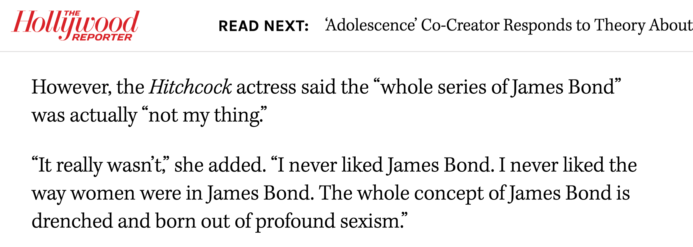 Helen Mirren James Bond Quote