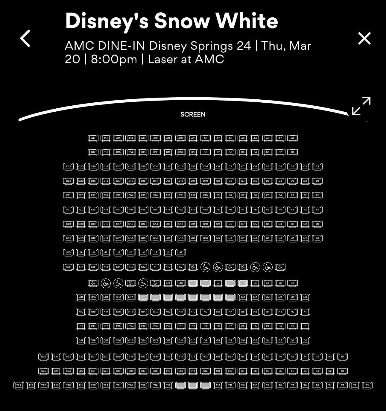 Snow White seating chart