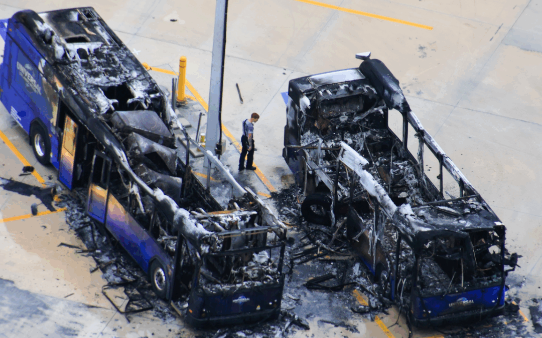 Two Electric Buses Catch Fire at Universal Orlando Depot Near Epic Universe