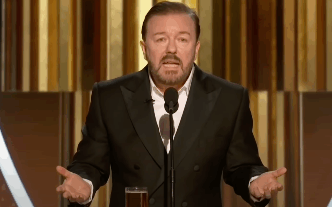 Brutal Ricky Gervais 2020 Golden Globes Warning Resurfaces After Politicized Grammys Speeches