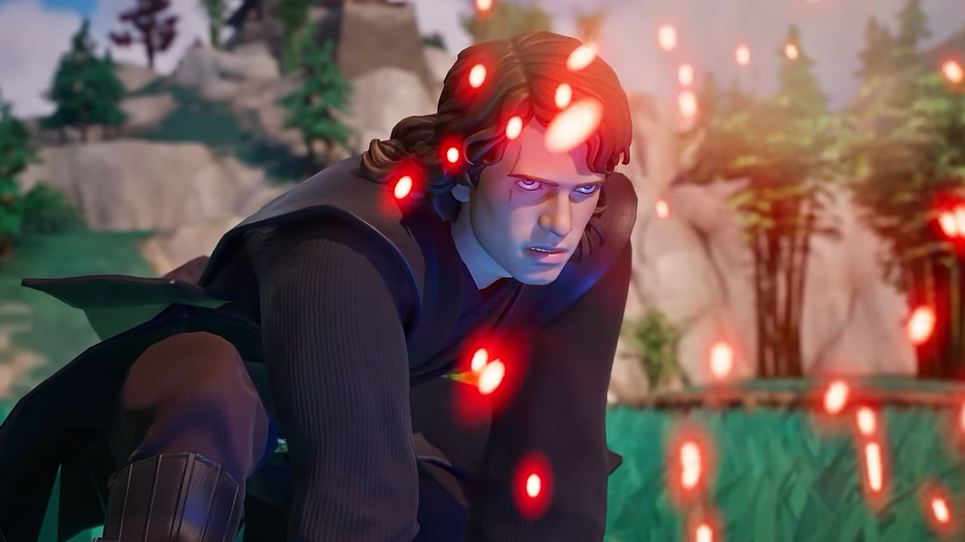 Anakin Skywalker in Fortnite fighting