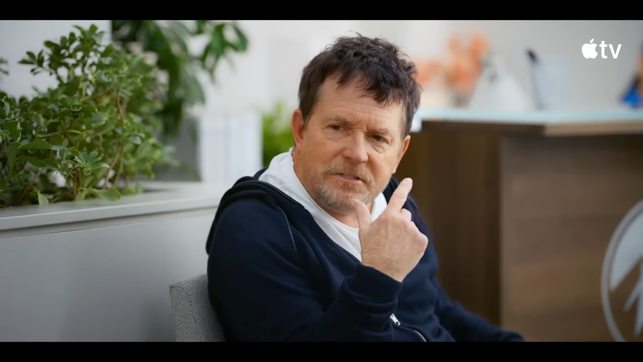 Michael J. Fox in a waiting room scene in Shrinking