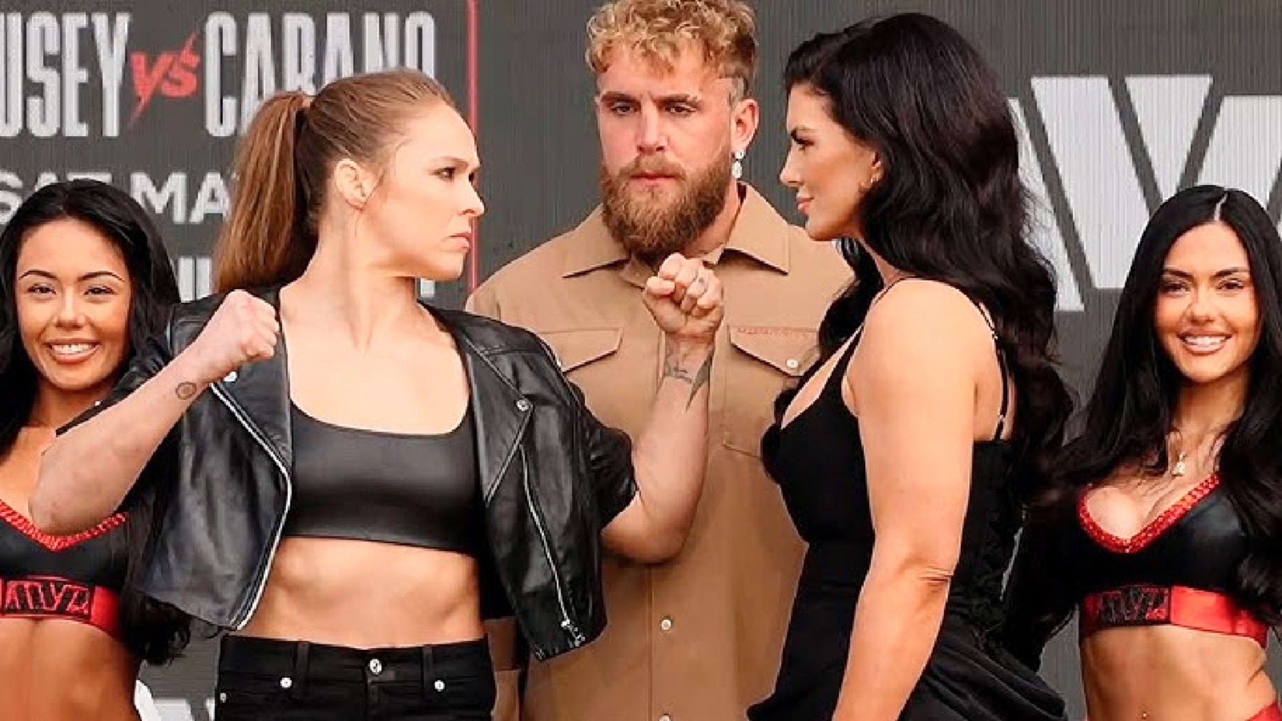Ronda Rousey and Gina Carano facing off
