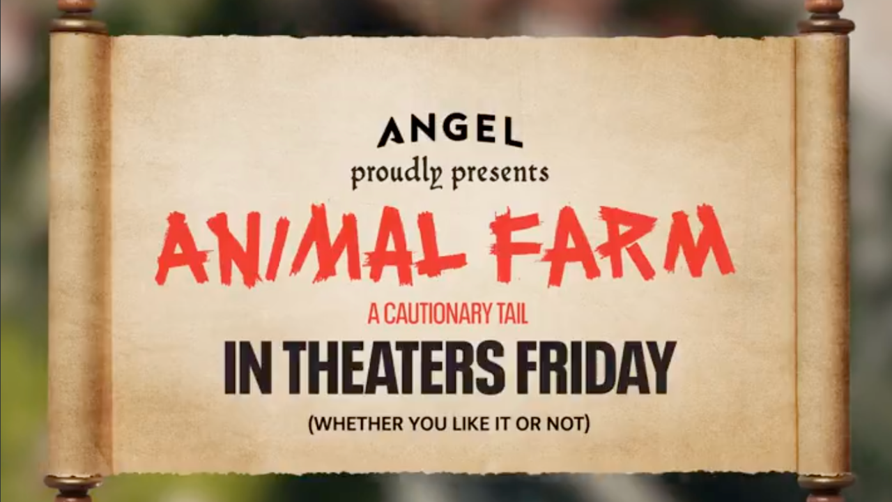 Ending of Angel Studios' video about Animal Farm