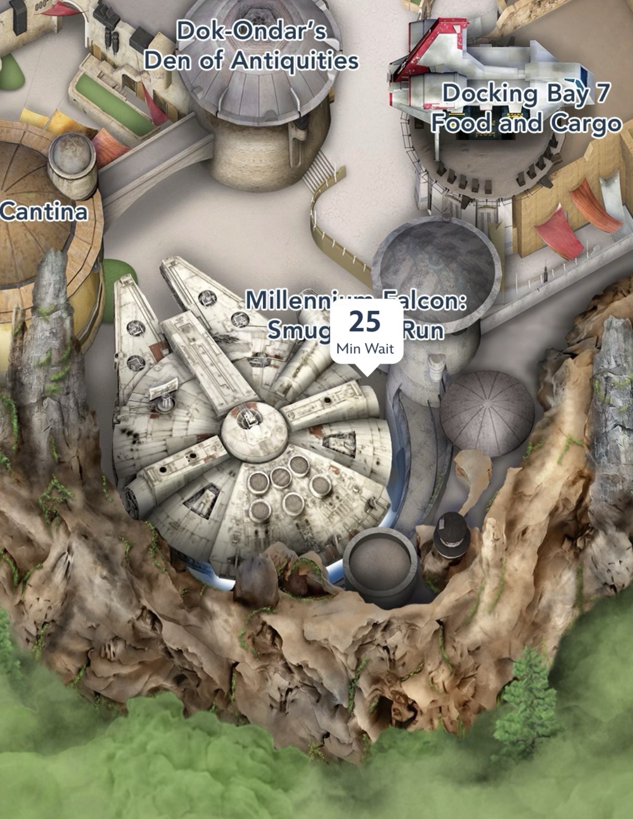 The posted wait time for Millennium Falcon Smugglers Run at Disney's Hollywood Studios on May 23, 2026