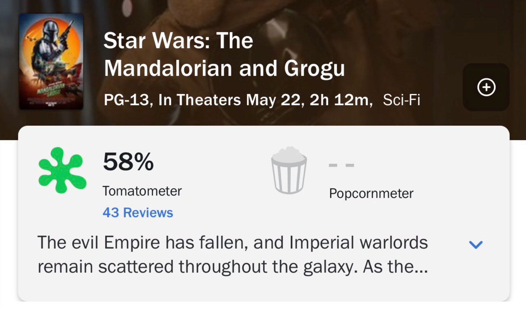 The Mandalorian and Grogu Rotten Tomatoes Scores
