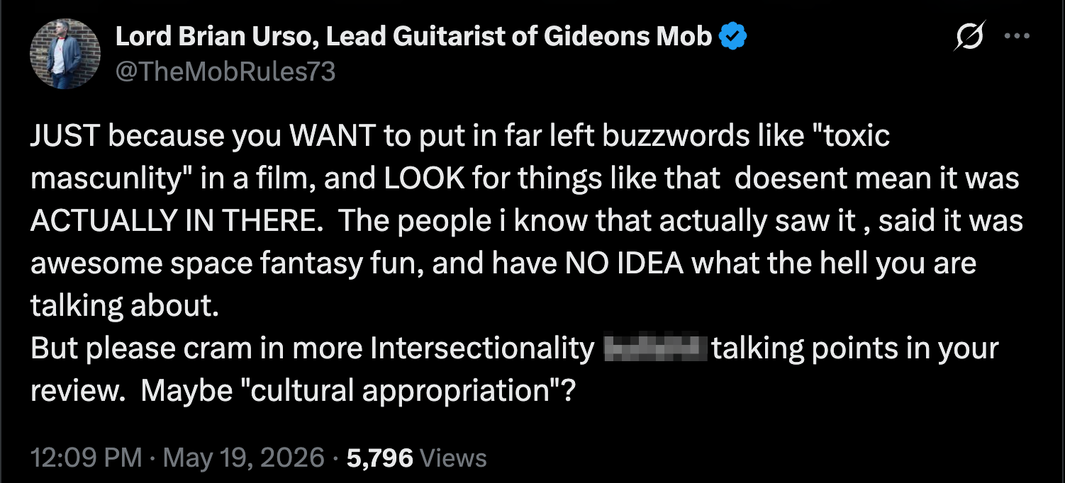 A tweet about Masters of The Universe