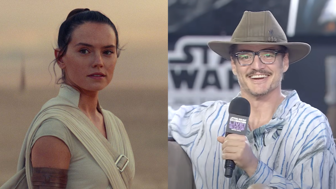 Rey and Pedro Rey from Star Wars and Pedro Pascal