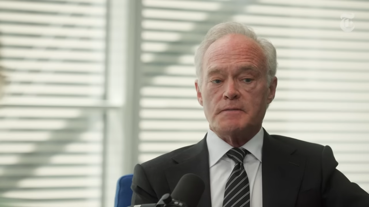 (274) Scott Pelley on His Firing and the ‘Massacre’ at ‘60 Minutes’ The Interview 00-19-19 An older man in a suit frowns