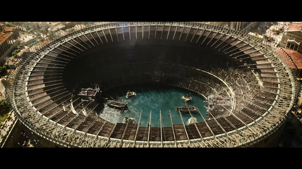 The Colosseum digitally rebuilt and flooded