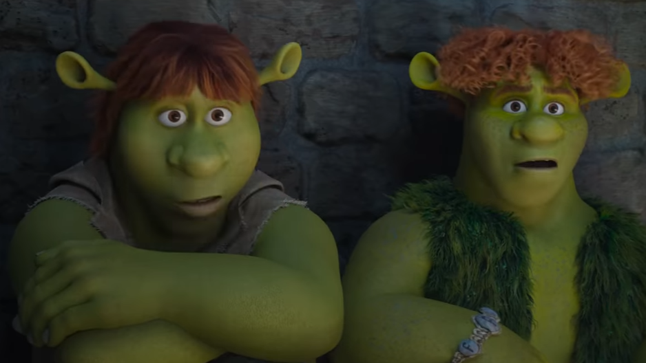 Shrek's ogre sons looking bored and disgusted