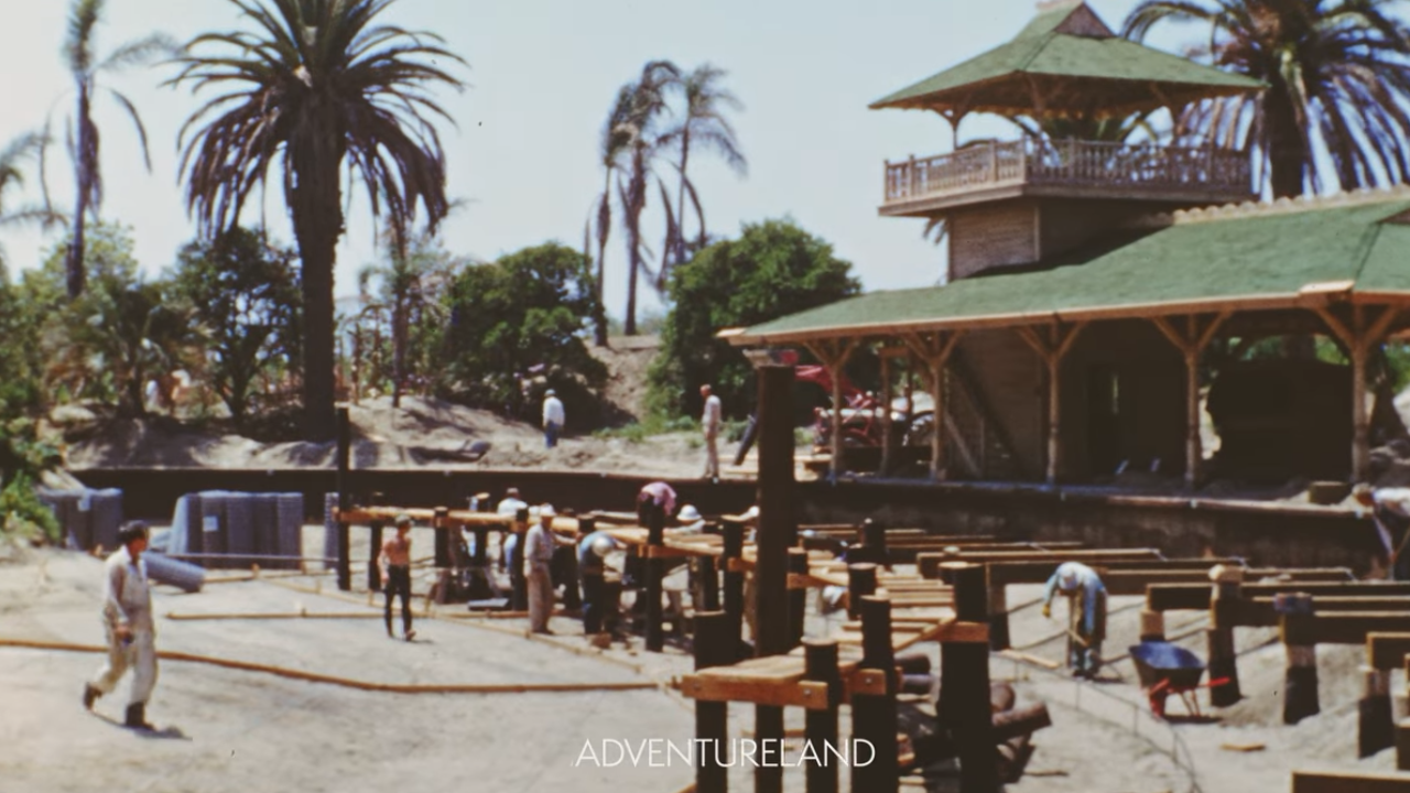 Original footage of the construction of Adventureland