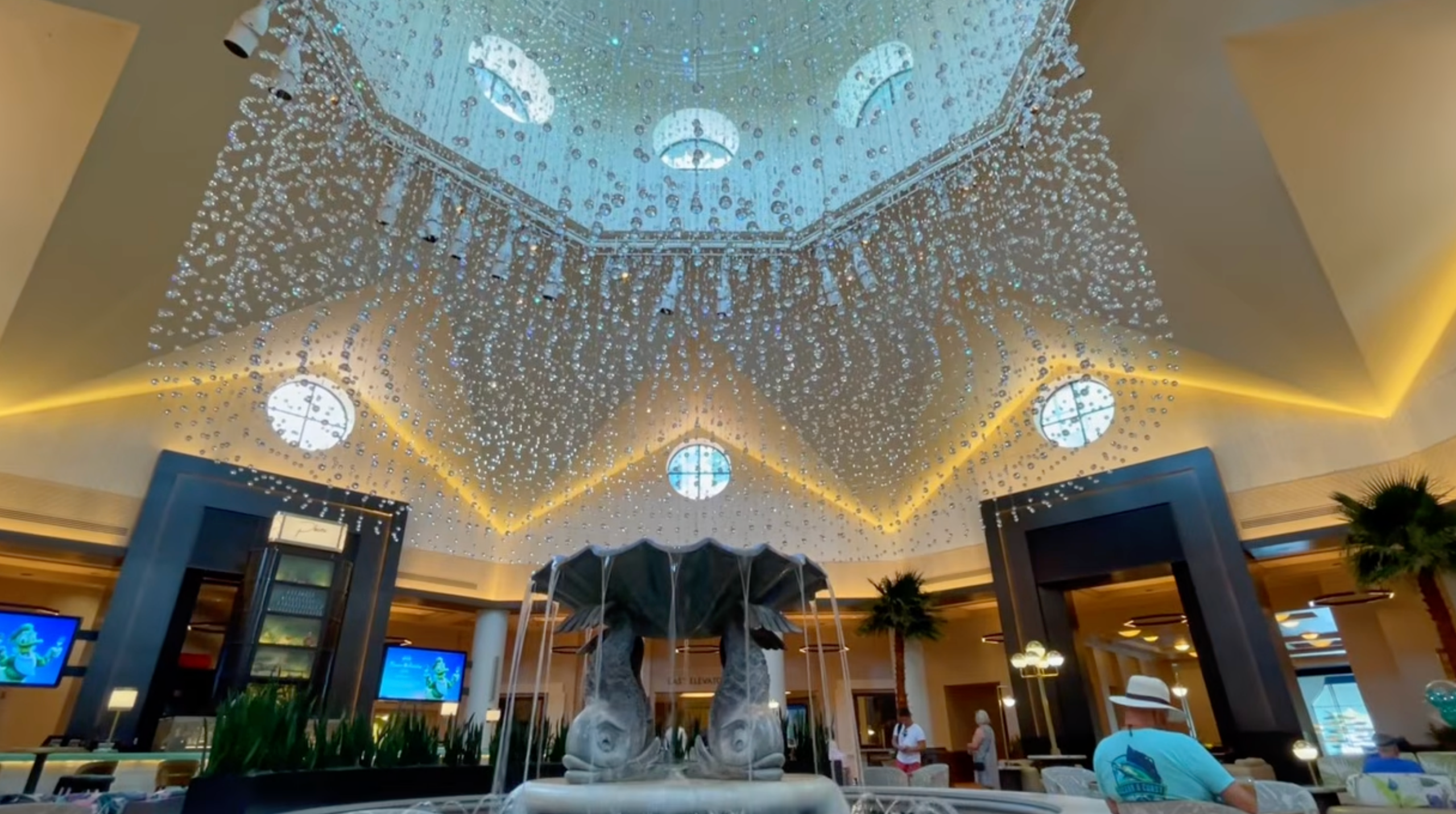 The lobby of the Disney World Dolphin resort hotel