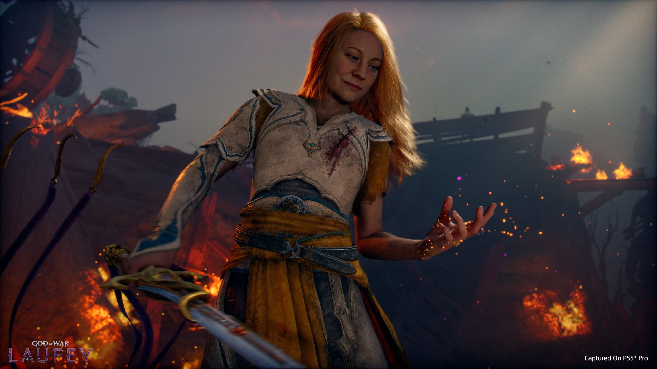 Faye wearing armor in God of War Laufey