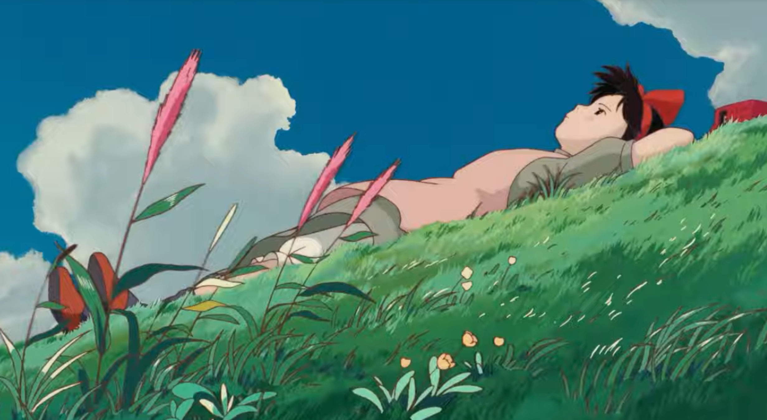 Kiki lounged in a field