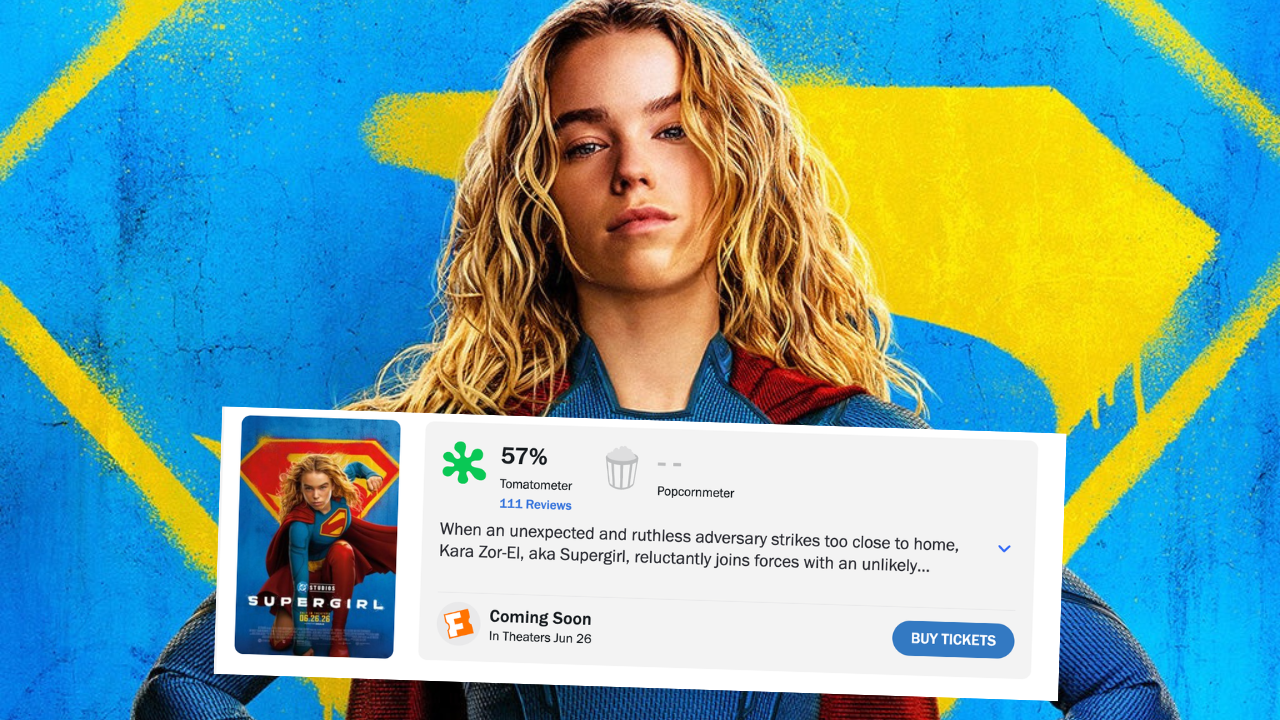 Supergirl with her rotten tomatoes score