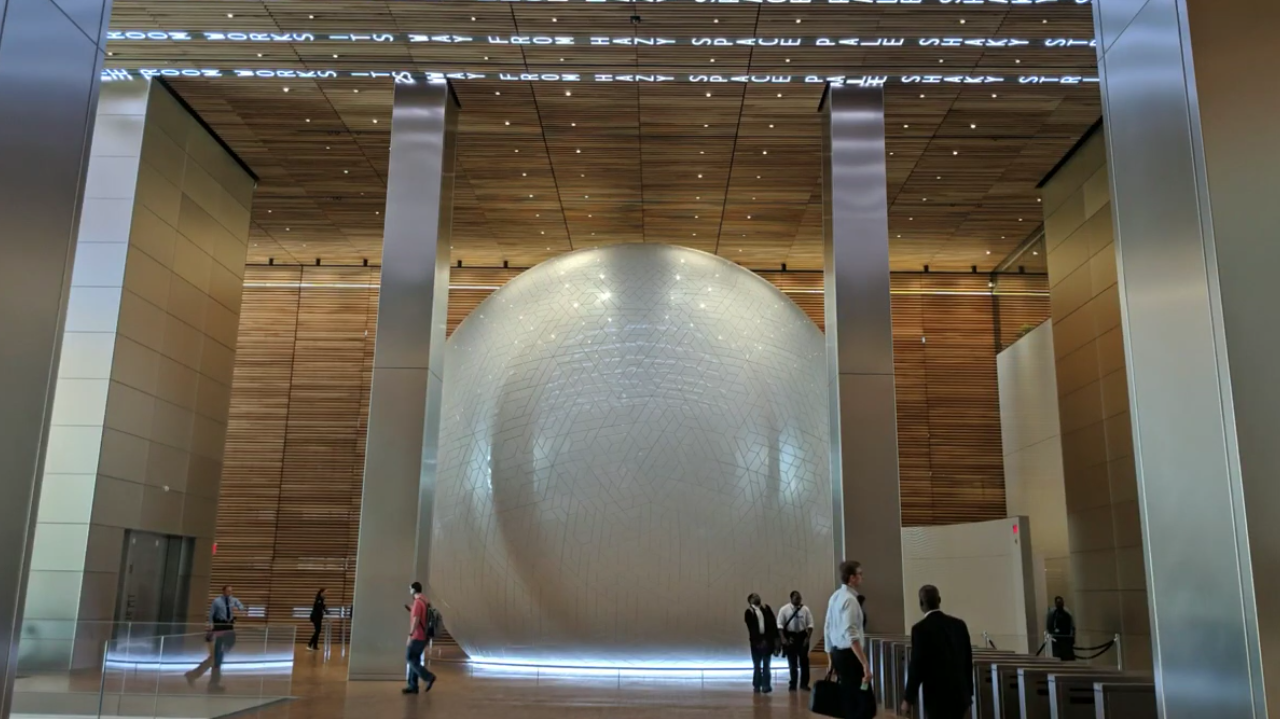 Large White Dome inside modern style building