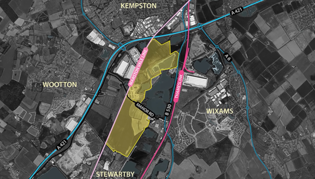 Map of Universal UK in southern Bedford