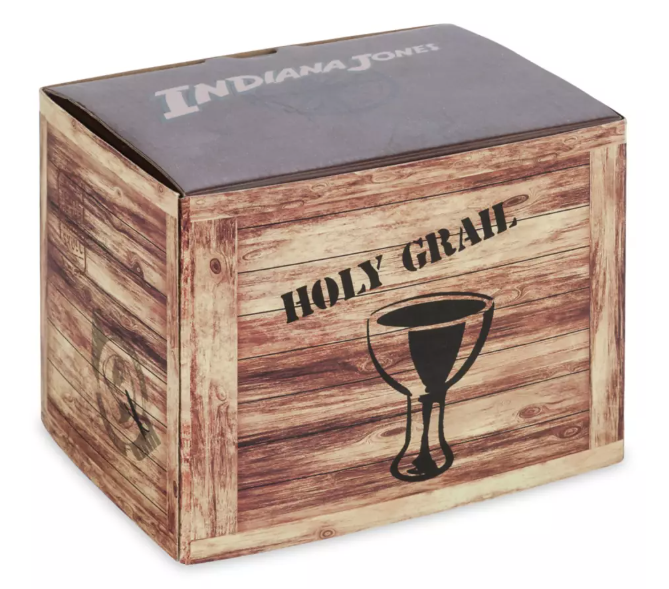 Box made to look of wood, with a picture of a chalice