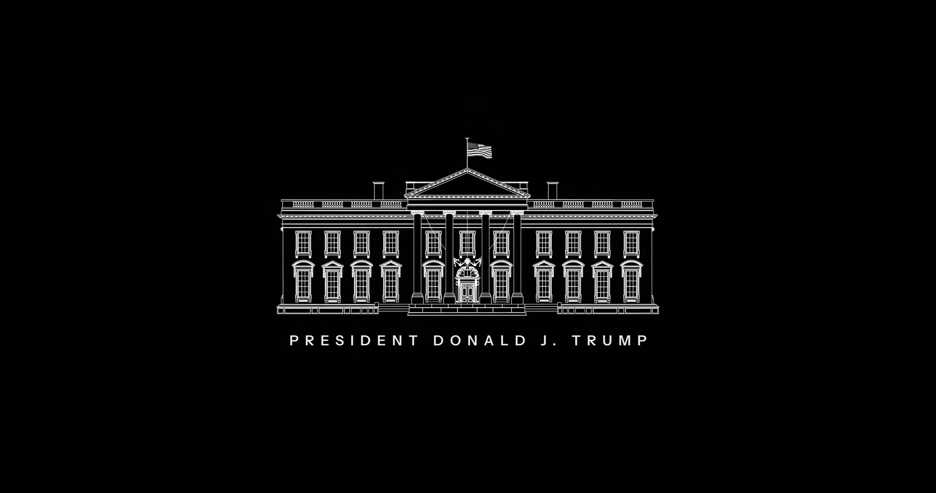 An illustration of the White House on a black background
