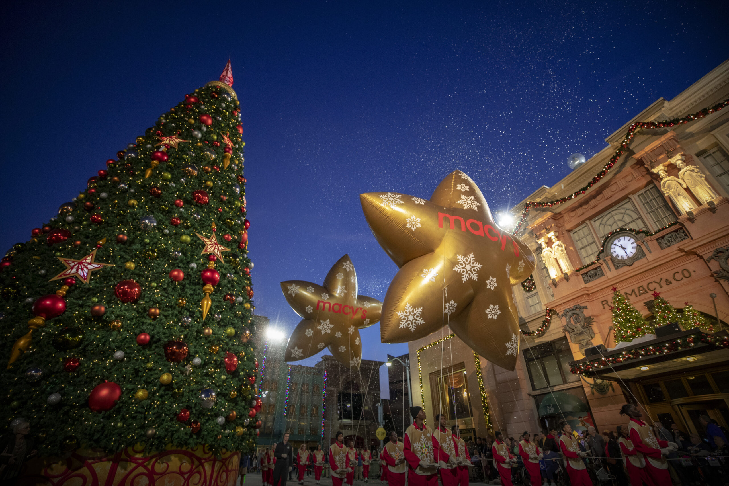 Large Christmas Tree with Large star balloons