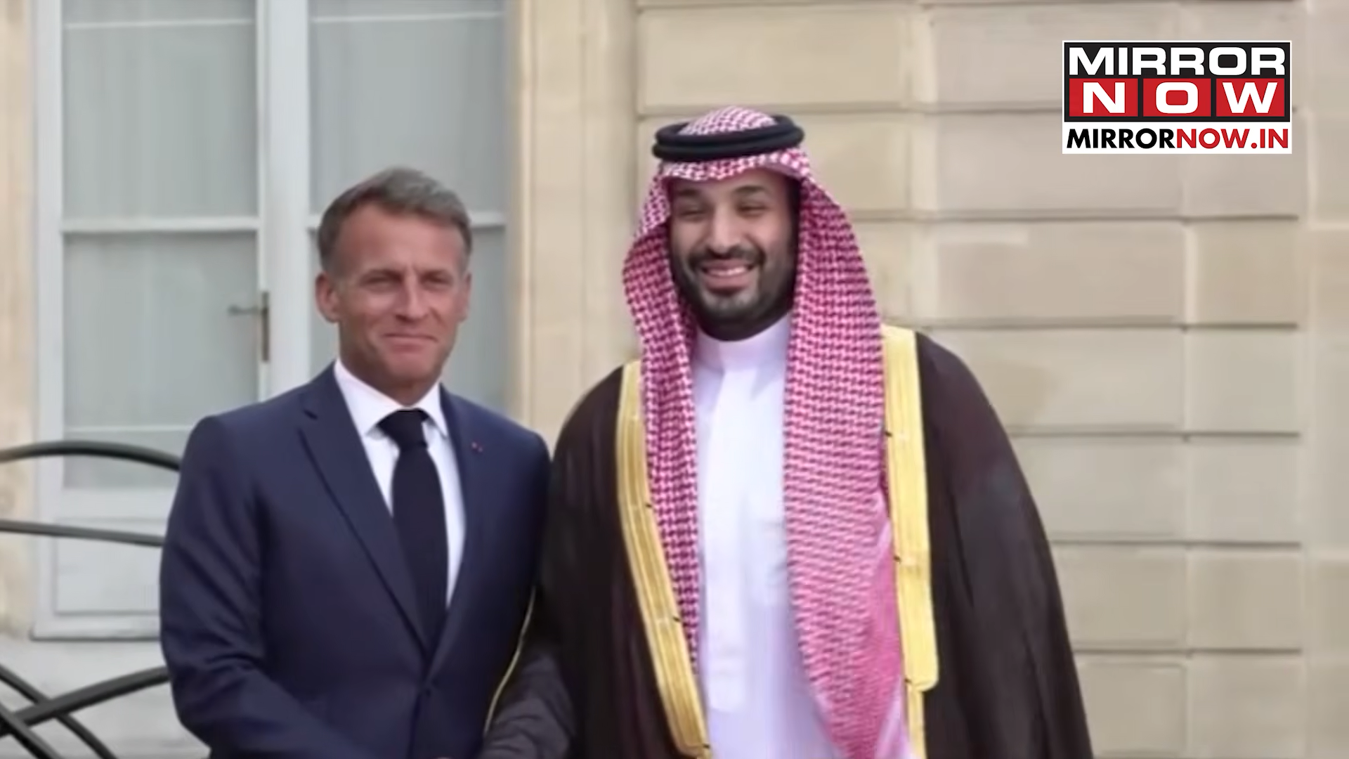 French President Emmanuel Macron and Saudi Crown Prince Mohammed bin Salman at the Élysée Palace
