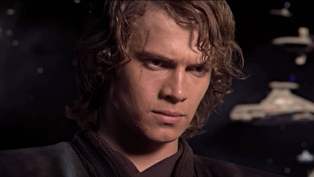 Anakin Skywalker glowers