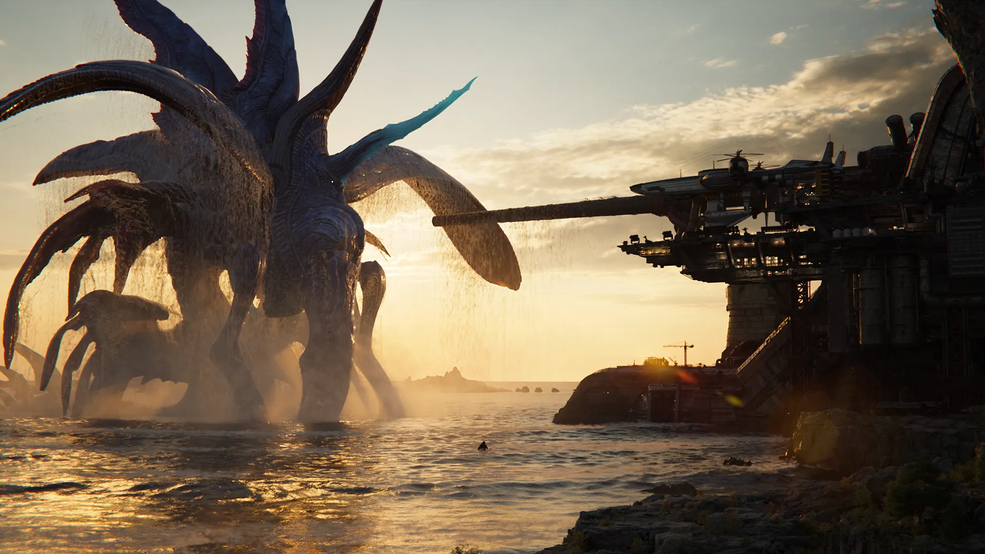 FF7-Revelation-3 A monster rises from the ocean and approaches a military outcropping