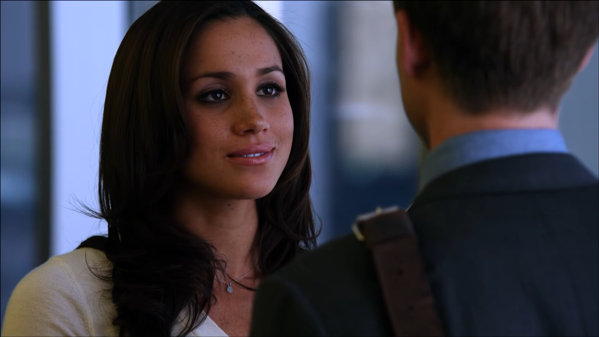 Meghan Markle Suits Meghan Markle in Suits, giving a condescending look