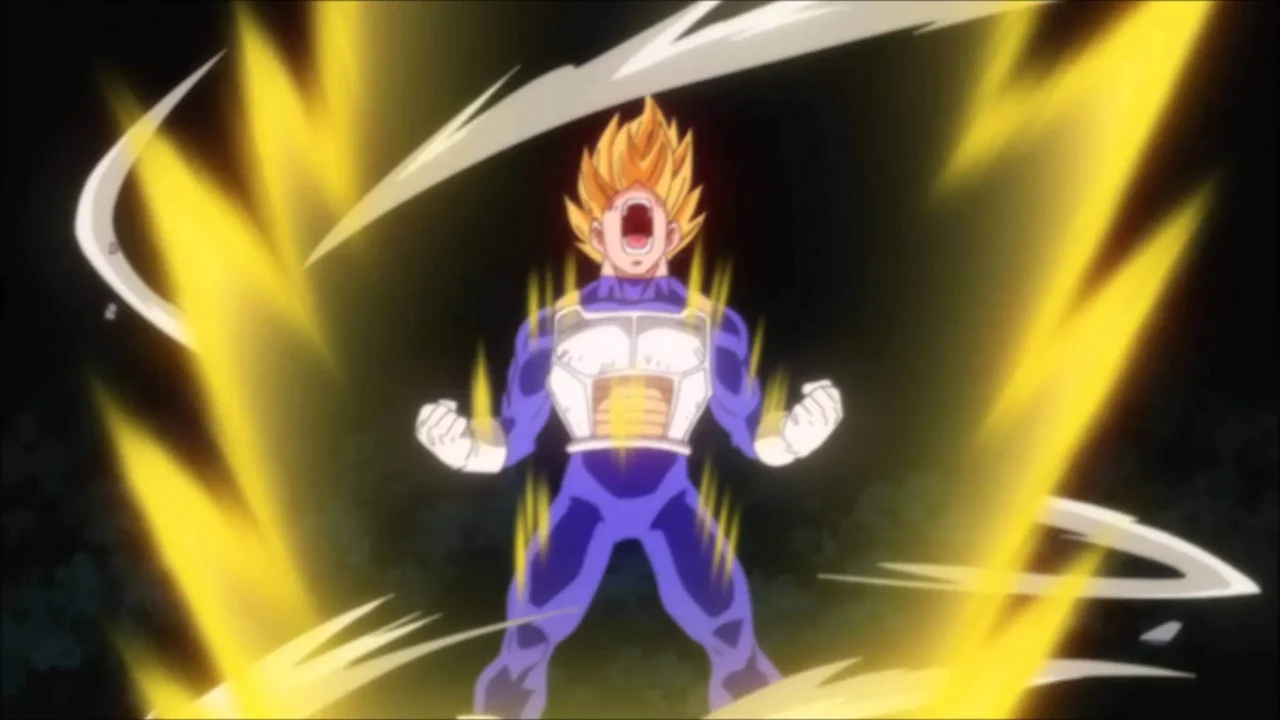 Vegeta-power-up An anime character powering up