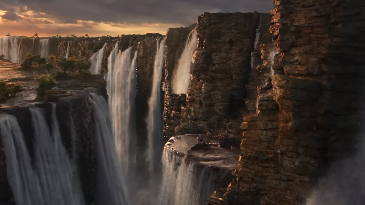 Large canyon of waterfalls