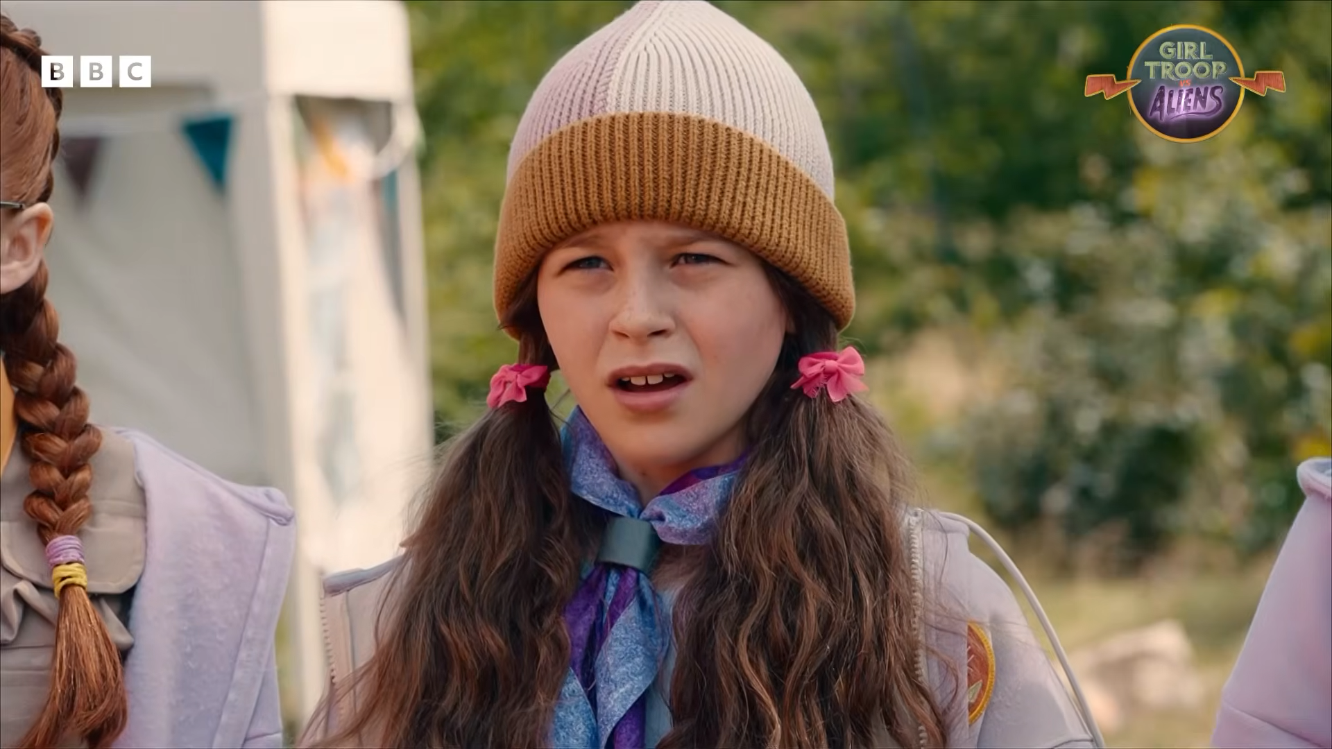 A young girl looks confused
