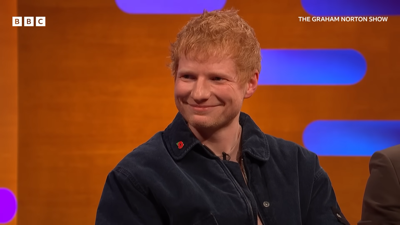 Ed Sheeran smiles