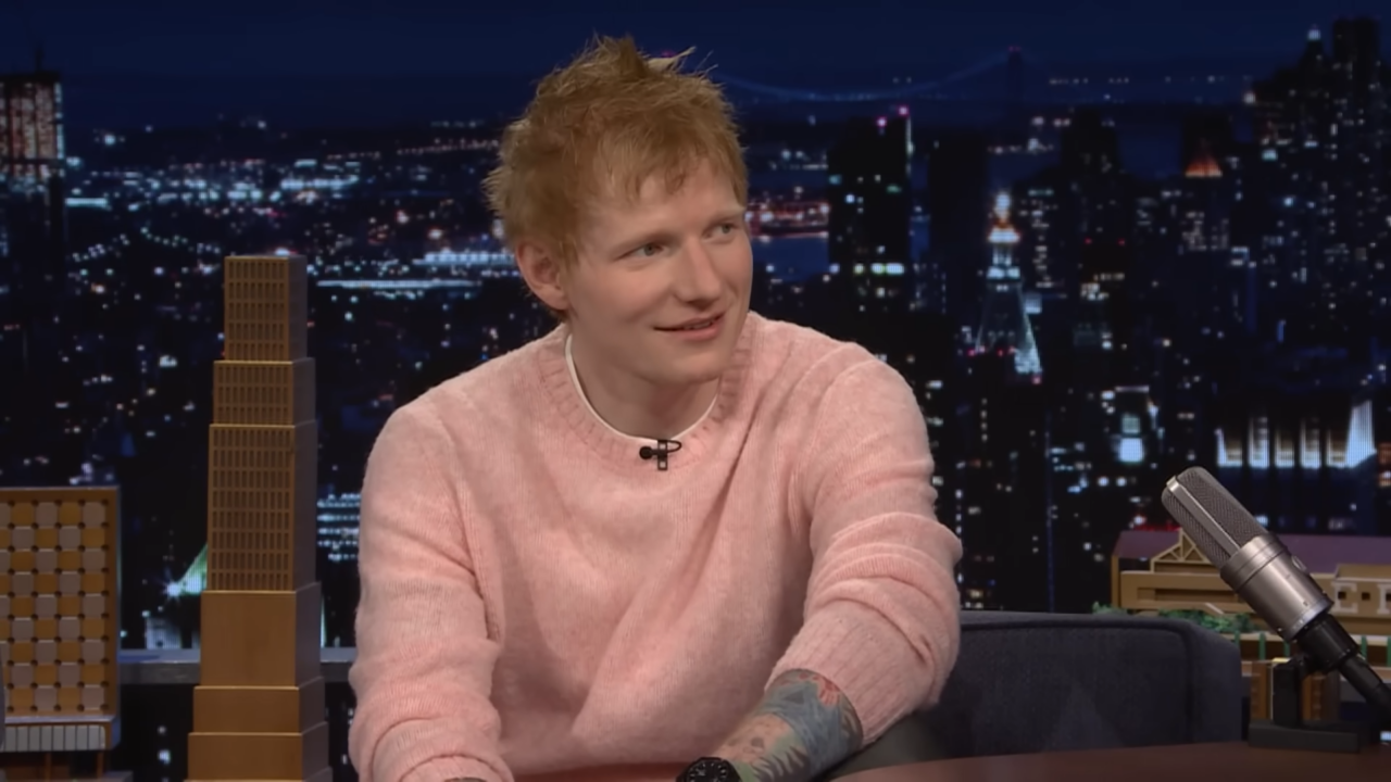 (639) Ed Sheeran Reveals Album Title Play, Sings Old Phone and Talks Writing Shape of You for Rihanna 00-00-16 Ed Sheeran listening during a late night show interview
