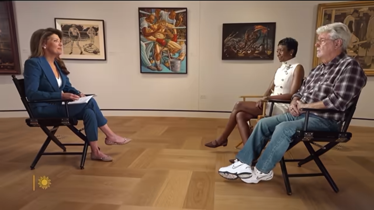 George Lucas and his wife Mellody Hobson