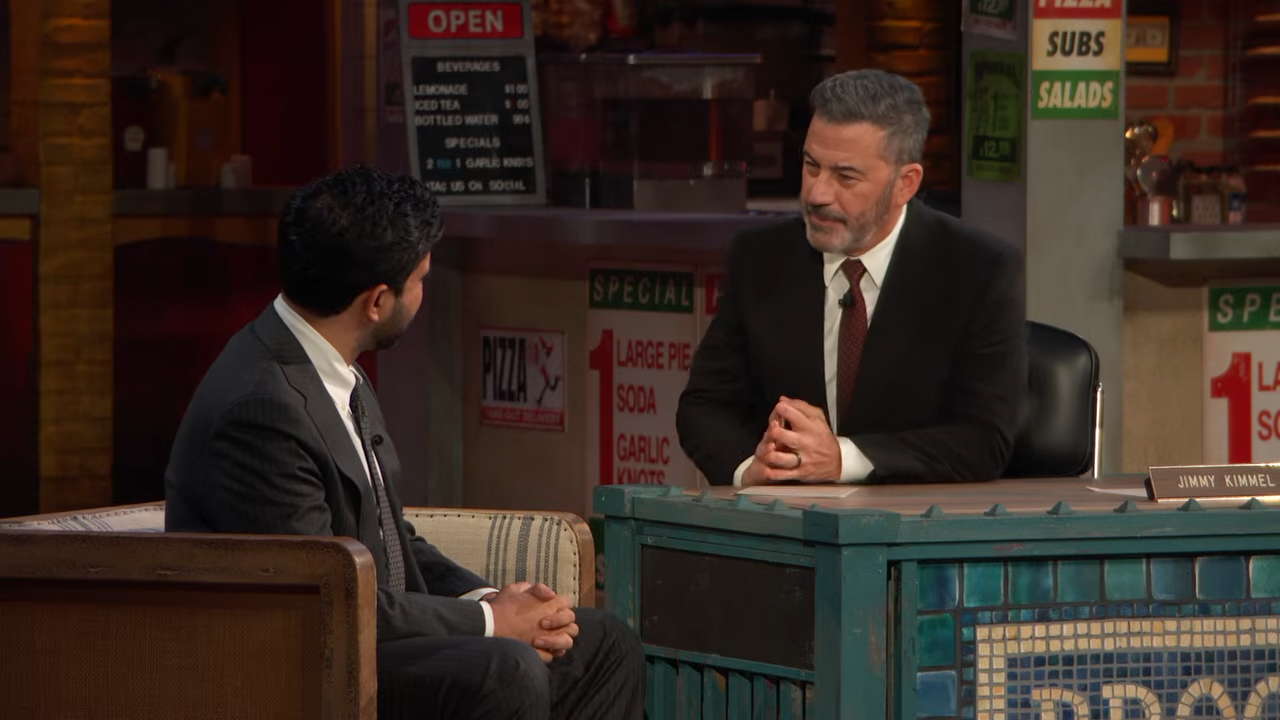 (951) Mayor Zohran Mamdani on His Relationship with Trump, People in Sewers & New Public Restrooms 00-07-05 Zohran Mamdani and Jimmy Kimmel