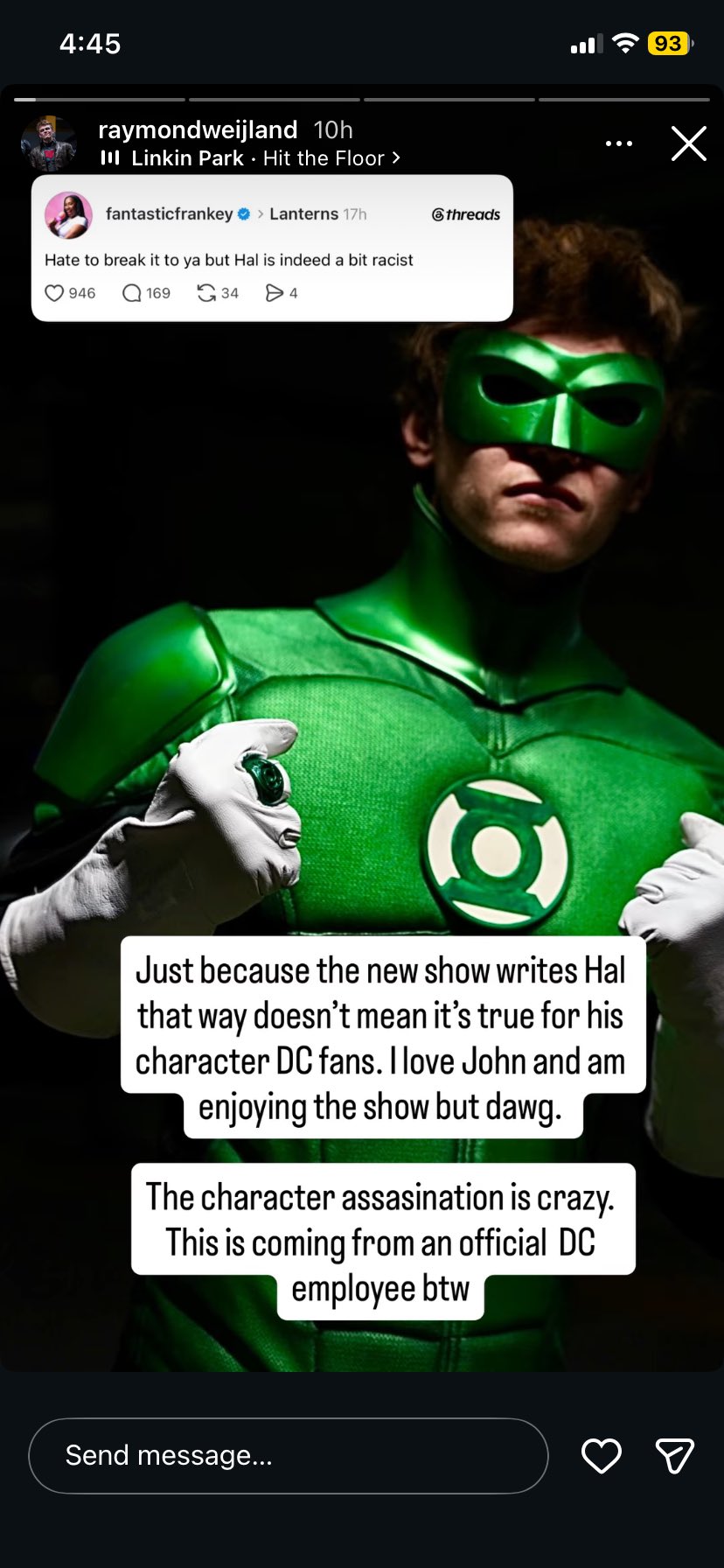 An Instagram post about Hal Jordan