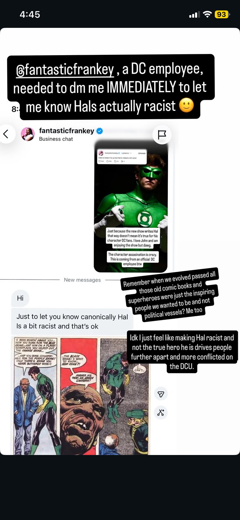 An Instagram post about Hal Jordan
