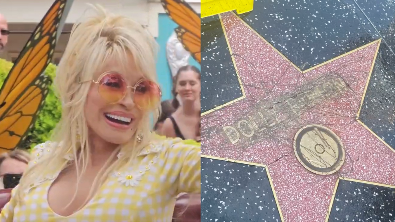 Dolly Parton and her Hollywood Walk of Fame Star defaced