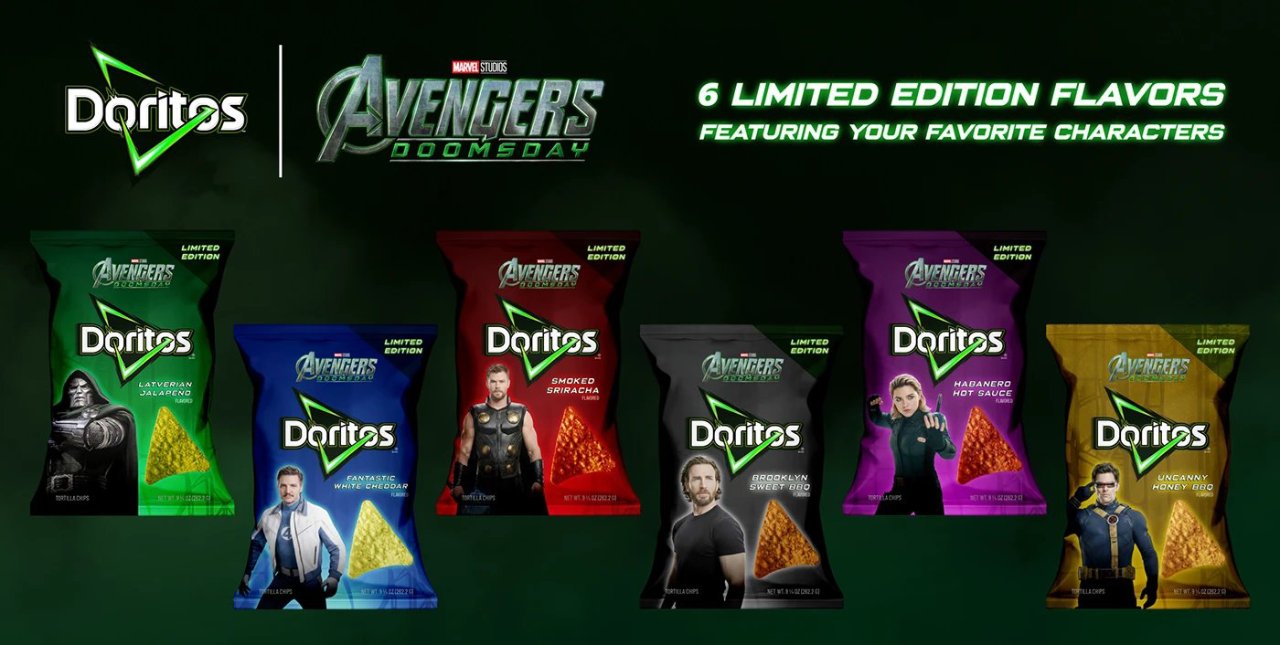A fake image showing limited edition Avengers: Doomsday Doritos