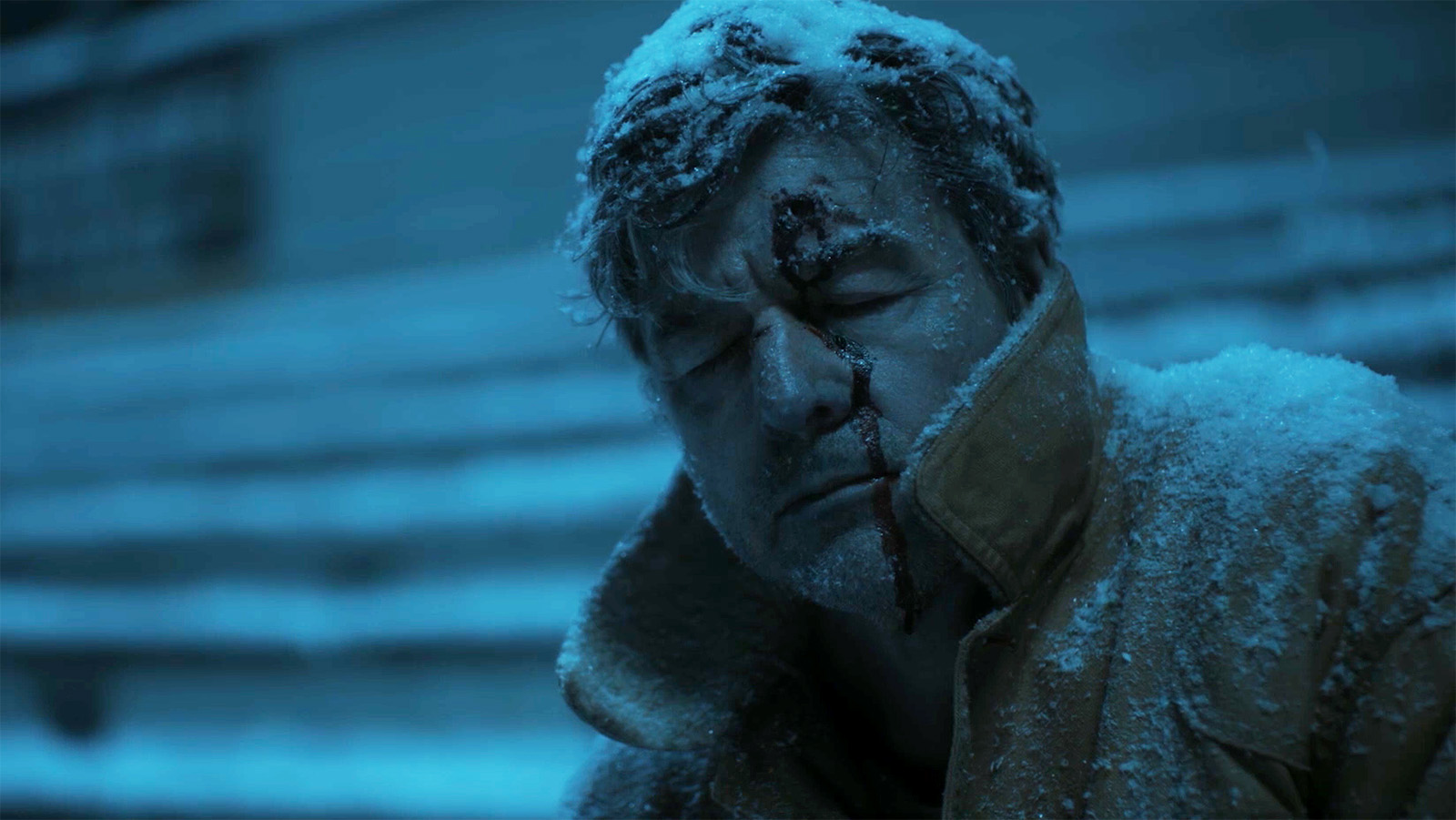 Hal Jordan covered in frost, seemingly dead