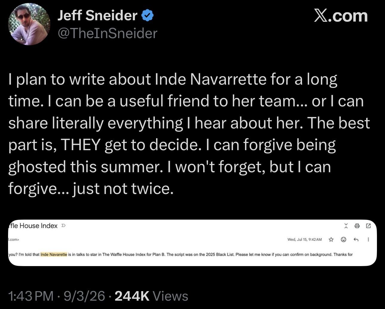 An X post by Jeff Sneider