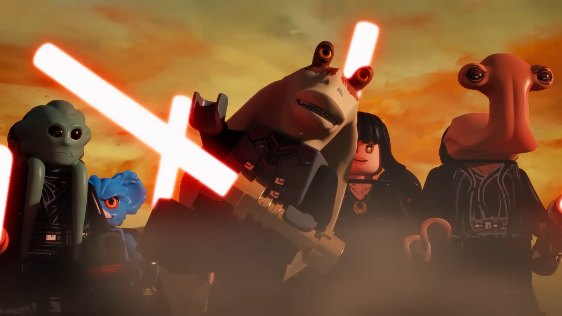 Darth Jar Jar in a Lego cartoon