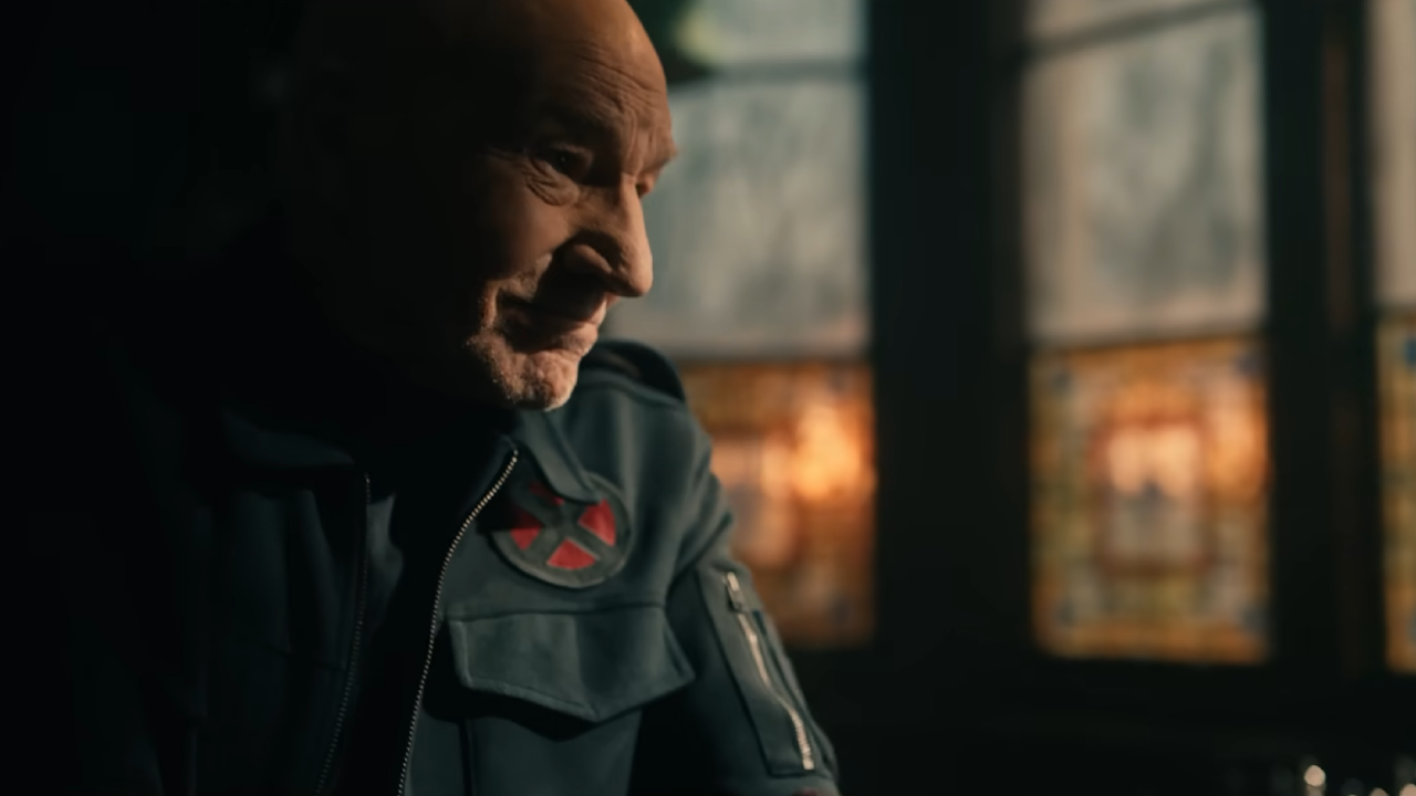 Professor X smiling sadly