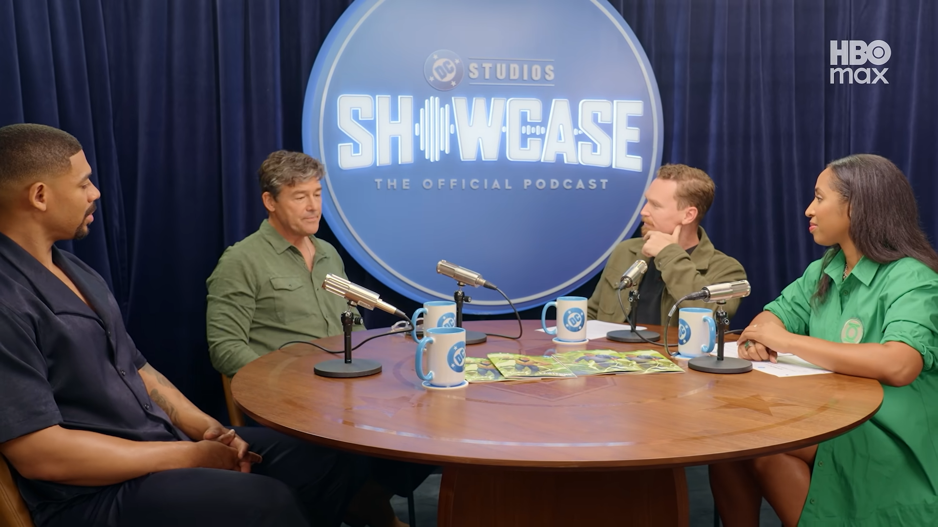 The stars of Lanterns appearing together for a podcast interview