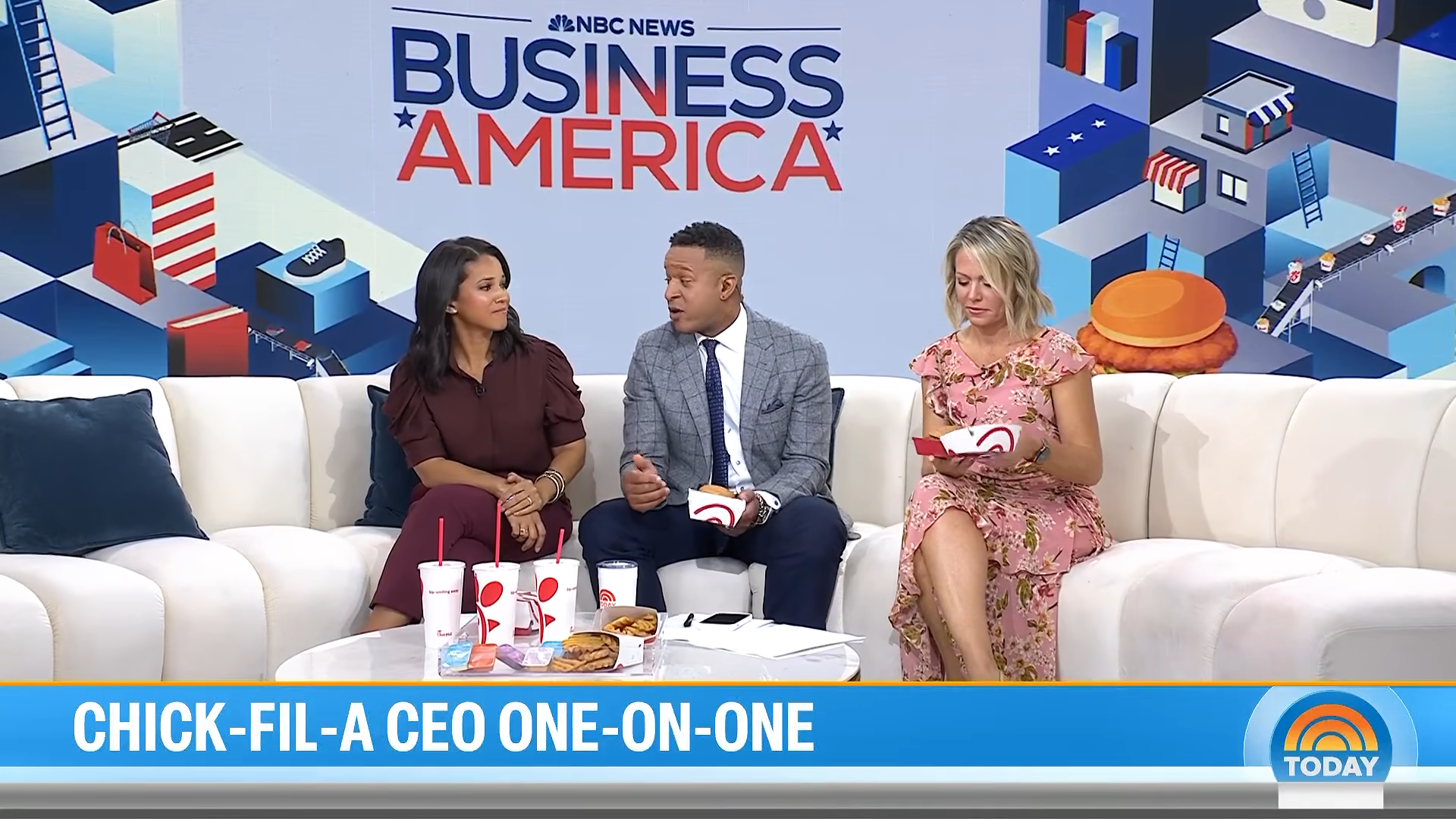 Today show anchors eating Chick-fil-A